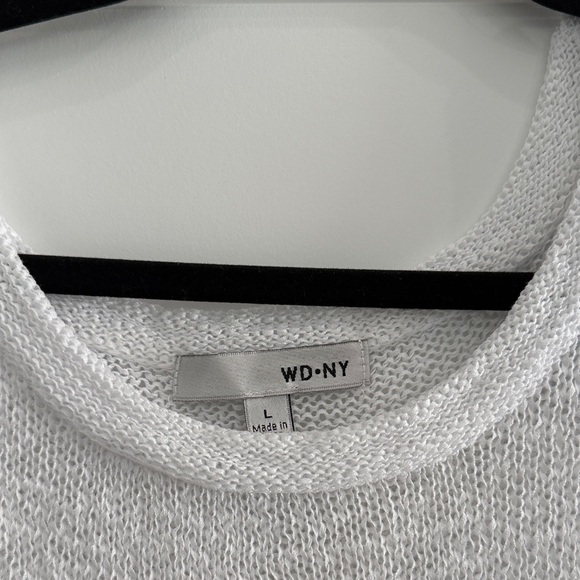 WD.NY Sheer White Short Sleeve Top​ - Picture 2 of 3